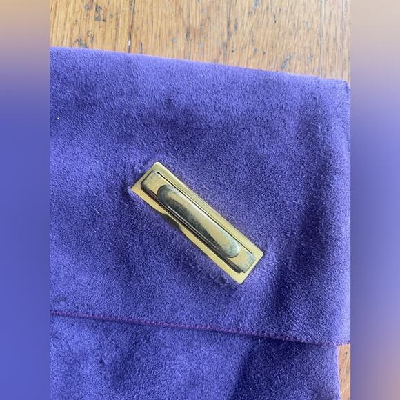 70s Vintage Purple Ultra Suede Purse w Chain Strap - Picture 8 of 13